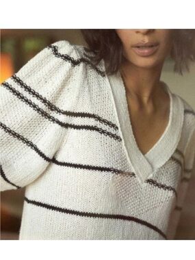 Brochu Walker “sasha” cotton merino wool V neck sweater